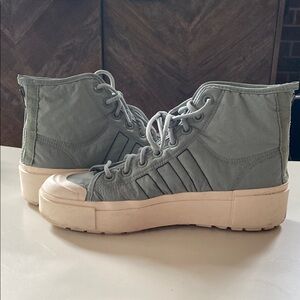 Adidas Nizza Women's High-Top Sneakers - Gray/Blue